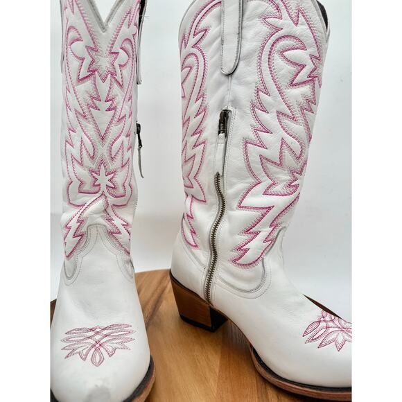 LANE SMOKESHOW White and Pink Snip Toe Cowgirl Western Boot Women's 11 - Picture 8 of 10